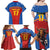 Custom Spain Football Go Champions Family Matching Off Shoulder Maxi Dress and Hawaiian Shirt Sporty Style with Bull Mascot