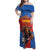 Custom Spain Football Go Champions Family Matching Off Shoulder Maxi Dress and Hawaiian Shirt Sporty Style with Bull Mascot