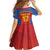 Custom Spain Football Go Champions Family Matching Off Shoulder Short Dress and Hawaiian Shirt Sporty Style with Bull Mascot