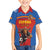 Custom Spain Football Go Champions Family Matching Off Shoulder Short Dress and Hawaiian Shirt Sporty Style with Bull Mascot