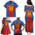 Custom Spain Football Go Champions Family Matching Puletasi and Hawaiian Shirt Sporty Style with Bull Mascot