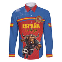 Custom Spain Football Go Champions Family Matching Puletasi and Hawaiian Shirt Sporty Style with Bull Mascot