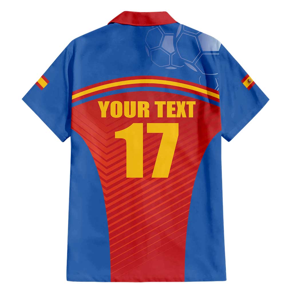 Custom Spain Football Go Champions Family Matching Short Sleeve Bodycon Dress and Hawaiian Shirt Sporty Style with Bull Mascot