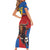 Custom Spain Football Go Champions Family Matching Short Sleeve Bodycon Dress and Hawaiian Shirt Sporty Style with Bull Mascot