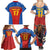 Custom Spain Football Go Champions Family Matching Summer Maxi Dress and Hawaiian Shirt Sporty Style with Bull Mascot