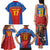 Custom Spain Football Go Champions Family Matching Tank Maxi Dress and Hawaiian Shirt Sporty Style with Bull Mascot
