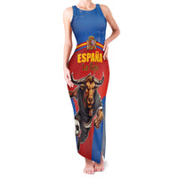 Custom Spain Football Go Champions Family Matching Tank Maxi Dress and Hawaiian Shirt Sporty Style with Bull Mascot