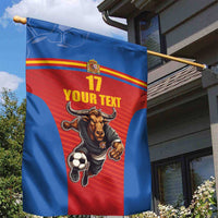 Custom Spain Football Go Champions Garden Flag Sporty Style with Bull Mascot