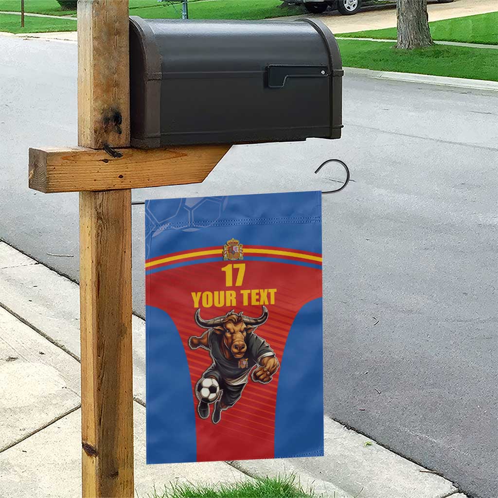 Custom Spain Football Go Champions Garden Flag Sporty Style with Bull Mascot