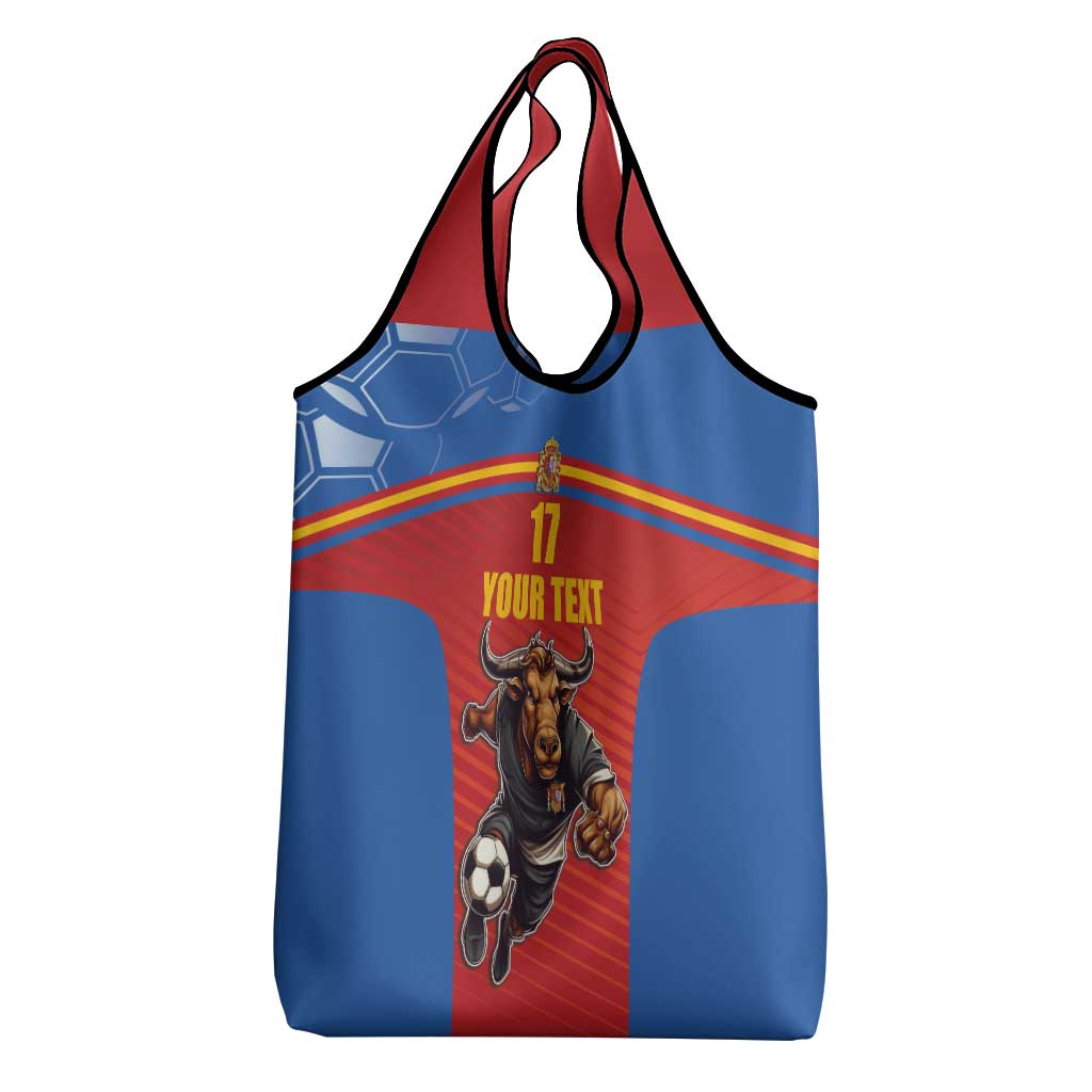 Custom Spain Football Go Champions Grocery Bag Sporty Style with Bull Mascot