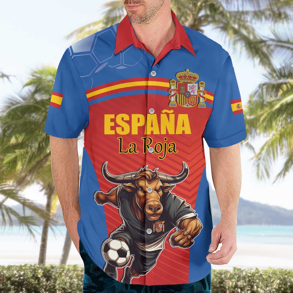 Custom Spain Football Go Champions Hawaiian Shirt Sporty Style with Bull Mascot