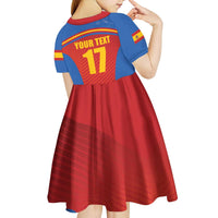 Custom Spain Football Go Champions Kid Short Sleeve Dress Sporty Style with Bull Mascot