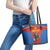 Custom Spain Football Go Champions Leather Tote Bag Sporty Style with Bull Mascot
