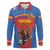 Custom Spain Football Go Champions Long Sleeve Polo Shirt Sporty Style with Bull Mascot