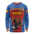 Custom Spain Football Go Champions Long Sleeve Shirt Sporty Style with Bull Mascot