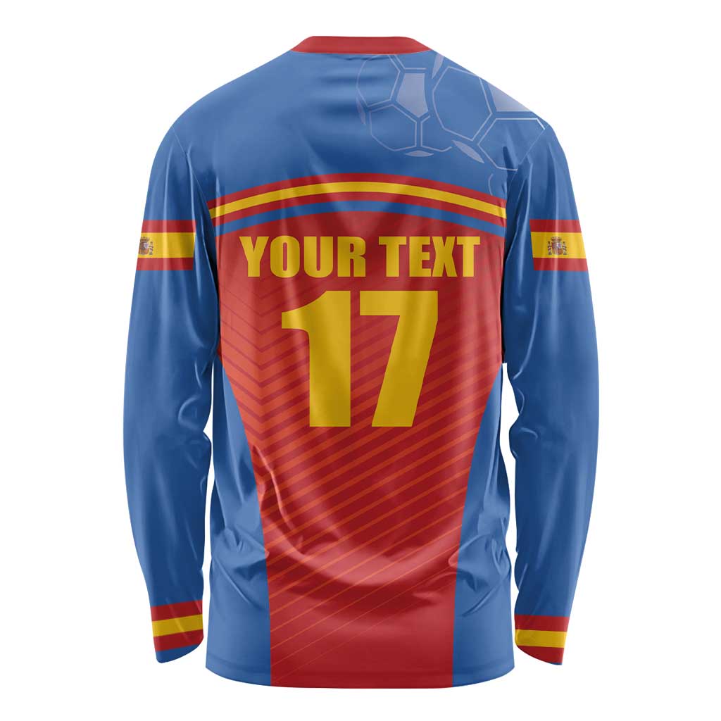 Custom Spain Football Go Champions Long Sleeve Shirt Sporty Style with Bull Mascot