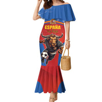 Custom Spain Football Go Champions Mermaid Dress Sporty Style with Bull Mascot