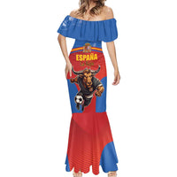 Custom Spain Football Go Champions Mermaid Dress Sporty Style with Bull Mascot