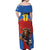 Custom Spain Football Go Champions Off Shoulder Maxi Dress Sporty Style with Bull Mascot