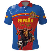 Custom Spain Football Go Champions Polo Shirt Sporty Style with Bull Mascot