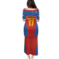 Custom Spain Football Go Champions Puletasi Sporty Style with Bull Mascot