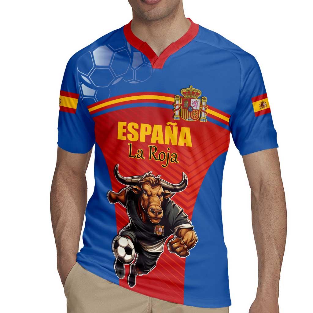Custom Spain Football Go Champions Rugby Jersey Sporty Style with Bull Mascot