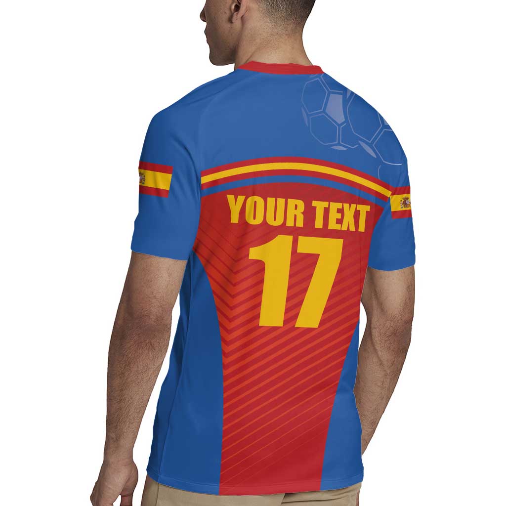 Custom Spain Football Go Champions Rugby Jersey Sporty Style with Bull Mascot