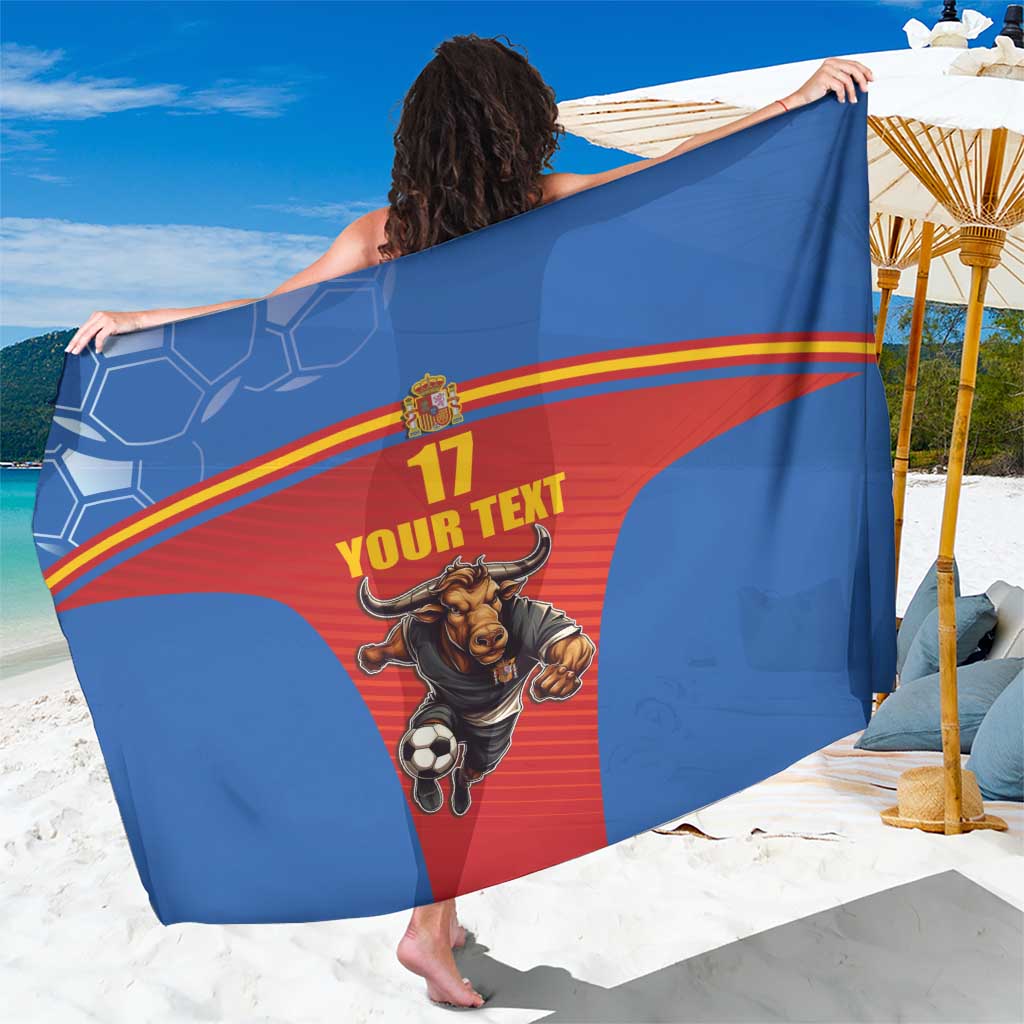 Custom Spain Football Go Champions Sarong Sporty Style with Bull Mascot