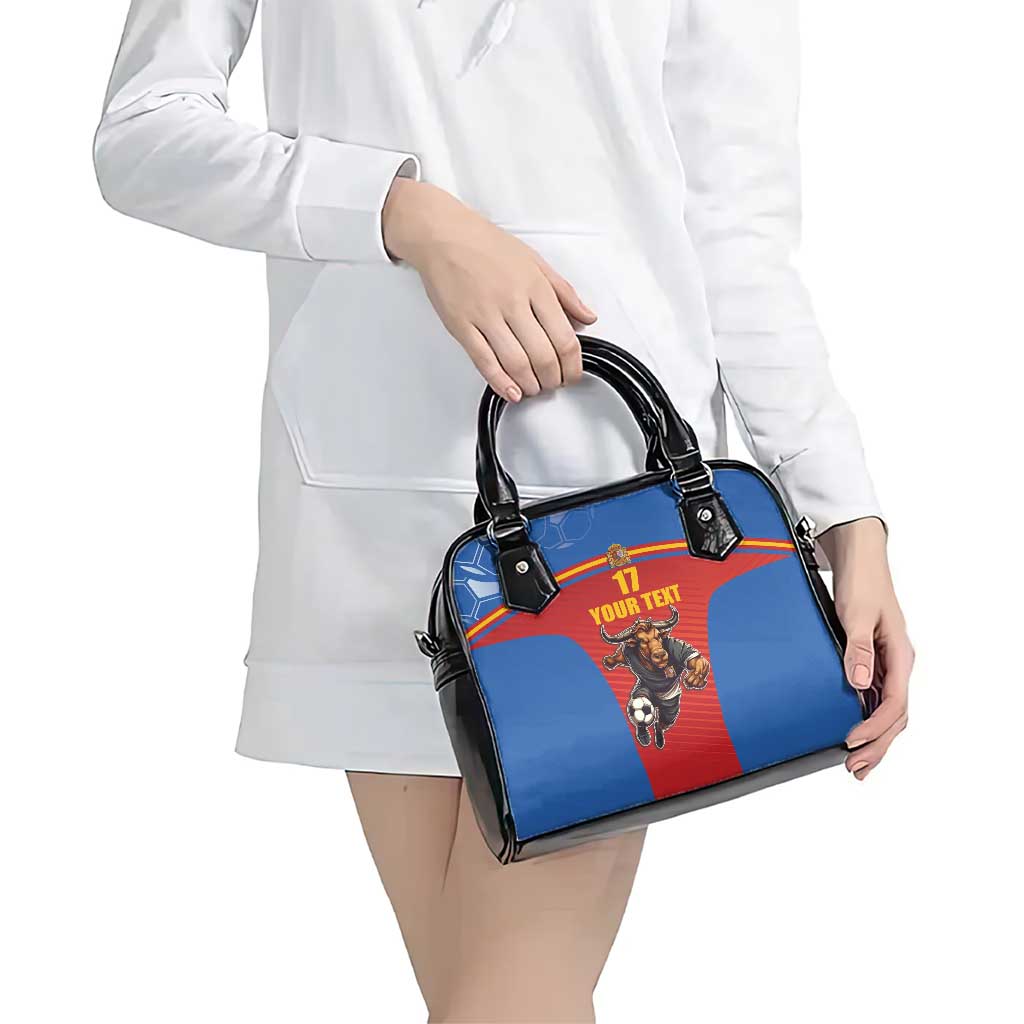Custom Spain Football Go Champions Shoulder Handbag Sporty Style with Bull Mascot