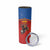 Custom Spain Football Go Champions Skinny Tumbler Sporty Style with Bull Mascot