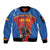 Custom Spain Football Go Champions Sleeve Zip Bomber Jacket Sporty Style with Bull Mascot