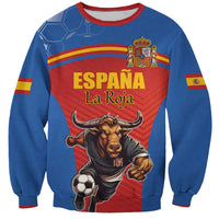 Custom Spain Football Go Champions Sweatshirt Sporty Style with Bull Mascot