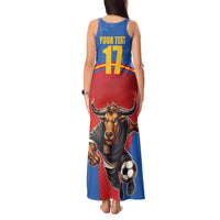 Custom Spain Football Go Champions Tank Maxi Dress Sporty Style with Bull Mascot