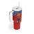 Custom Spain Football Go Champions Tumbler With Handle Sporty Style with Bull Mascot