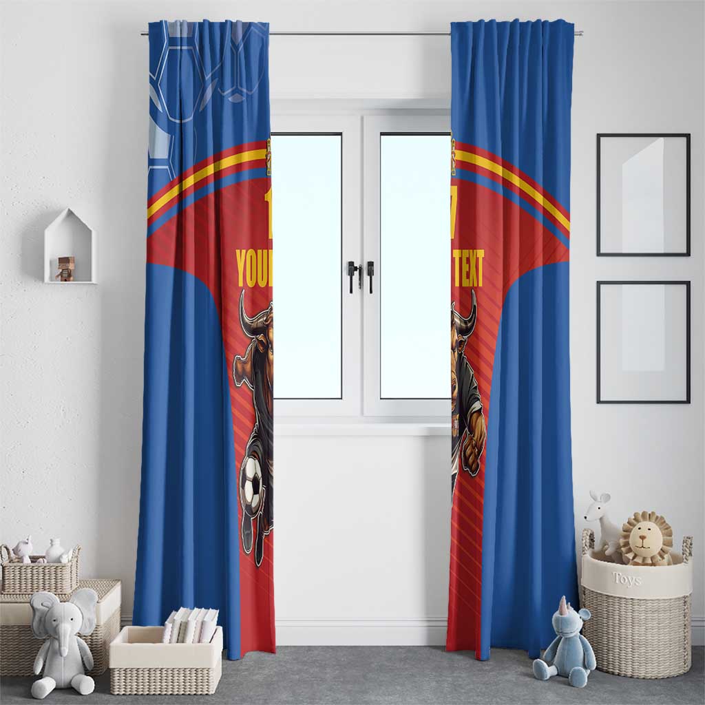 Custom Spain Football Go Champions Window Curtain Sporty Style with Bull Mascot
