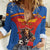 Custom Spain Football Go Champions Women Casual Shirt Sporty Style with Bull Mascot