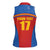 Custom Spain Football Go Champions Women Sleeveless Polo Shirt Sporty Style with Bull Mascot