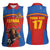 Custom Spain Football Go Champions Women Sleeveless Polo Shirt Sporty Style with Bull Mascot