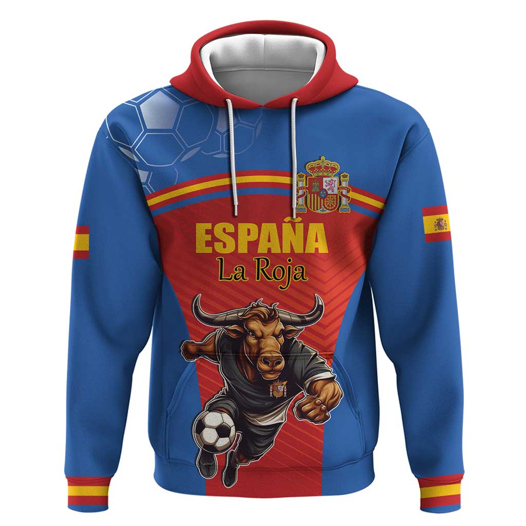 Custom Spain Football Go Champions Zip Hoodie Sporty Style with Bull Mascot