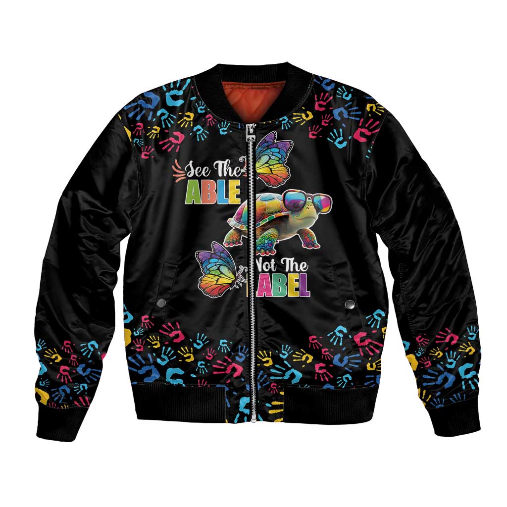 Autism Awareness Month Neurodiversity Bomber Jacket 2nd April See The Able Not The Label