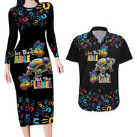 Autism Awareness Month Neurodiversity Couples Matching Long Sleeve Bodycon Dress and Hawaiian Shirt 2nd April See The Able Not The Label