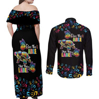 Autism Awareness Month Neurodiversity Couples Matching Off Shoulder Maxi Dress and Long Sleeve Button Shirt 2nd April See The Able Not The Label