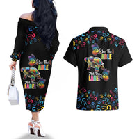 Autism Awareness Month Neurodiversity Couples Matching Off The Shoulder Long Sleeve Dress and Hawaiian Shirt 2nd April See The Able Not The Label
