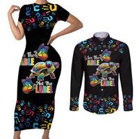 Autism Awareness Month Neurodiversity Couples Matching Short Sleeve Bodycon Dress and Long Sleeve Button Shirt 2nd April See The Able Not The Label