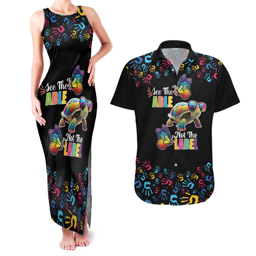 Autism Awareness Month Neurodiversity Couples Matching Tank Maxi Dress and Hawaiian Shirt 2nd April See The Able Not The Label
