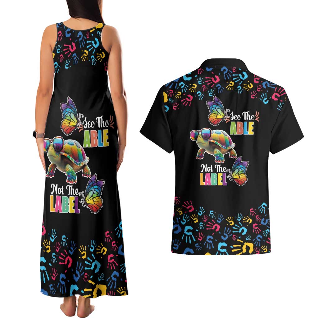 Autism Awareness Month Neurodiversity Couples Matching Tank Maxi Dress and Hawaiian Shirt 2nd April See The Able Not The Label