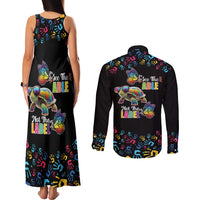 Autism Awareness Month Neurodiversity Couples Matching Tank Maxi Dress and Long Sleeve Button Shirt 2nd April See The Able Not The Label