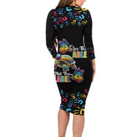 Autism Awareness Month Neurodiversity Family Matching Long Sleeve Bodycon Dress and Hawaiian Shirt 2nd April See The Able Not The Label