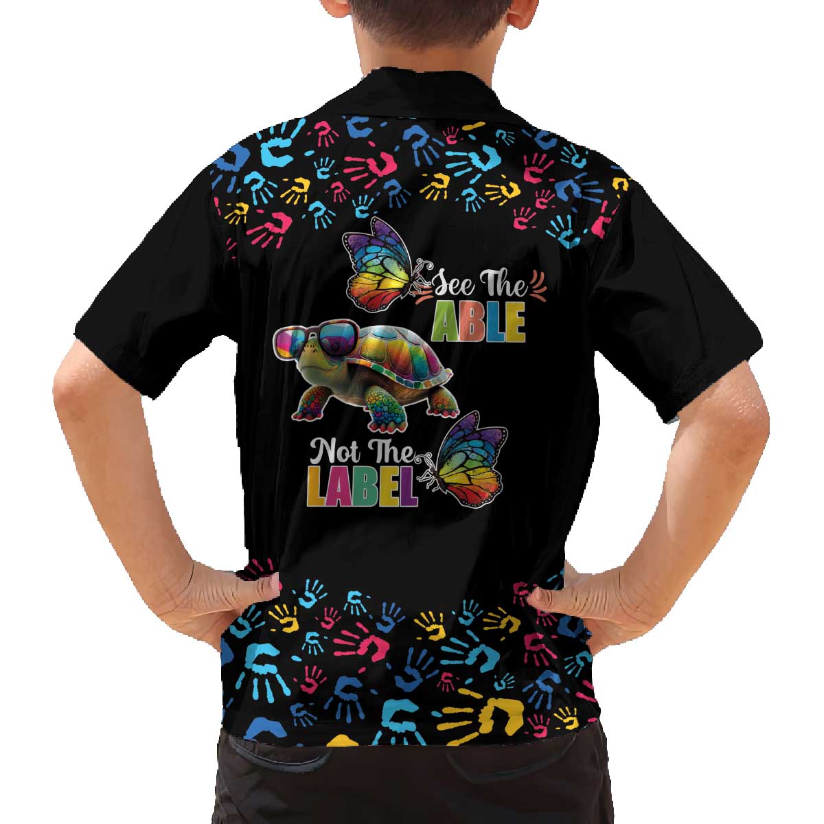 Autism Awareness Month Neurodiversity Family Matching Off The Shoulder Long Sleeve Dress and Hawaiian Shirt 2nd April See The Able Not The Label