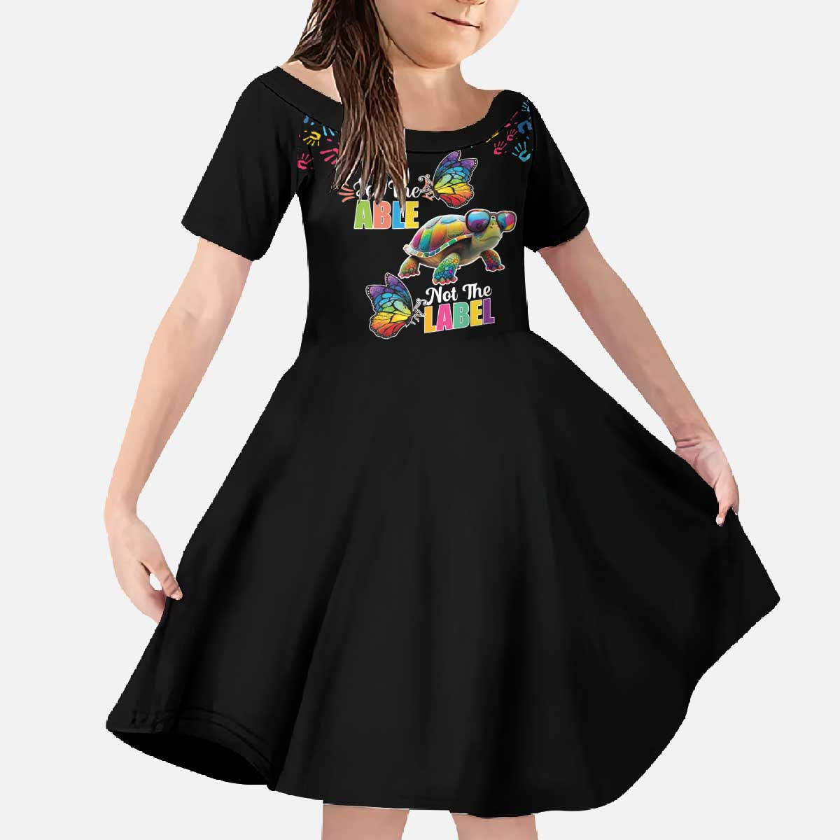 Autism Awareness Month Neurodiversity Family Matching Off The Shoulder Long Sleeve Dress and Hawaiian Shirt 2nd April See The Able Not The Label